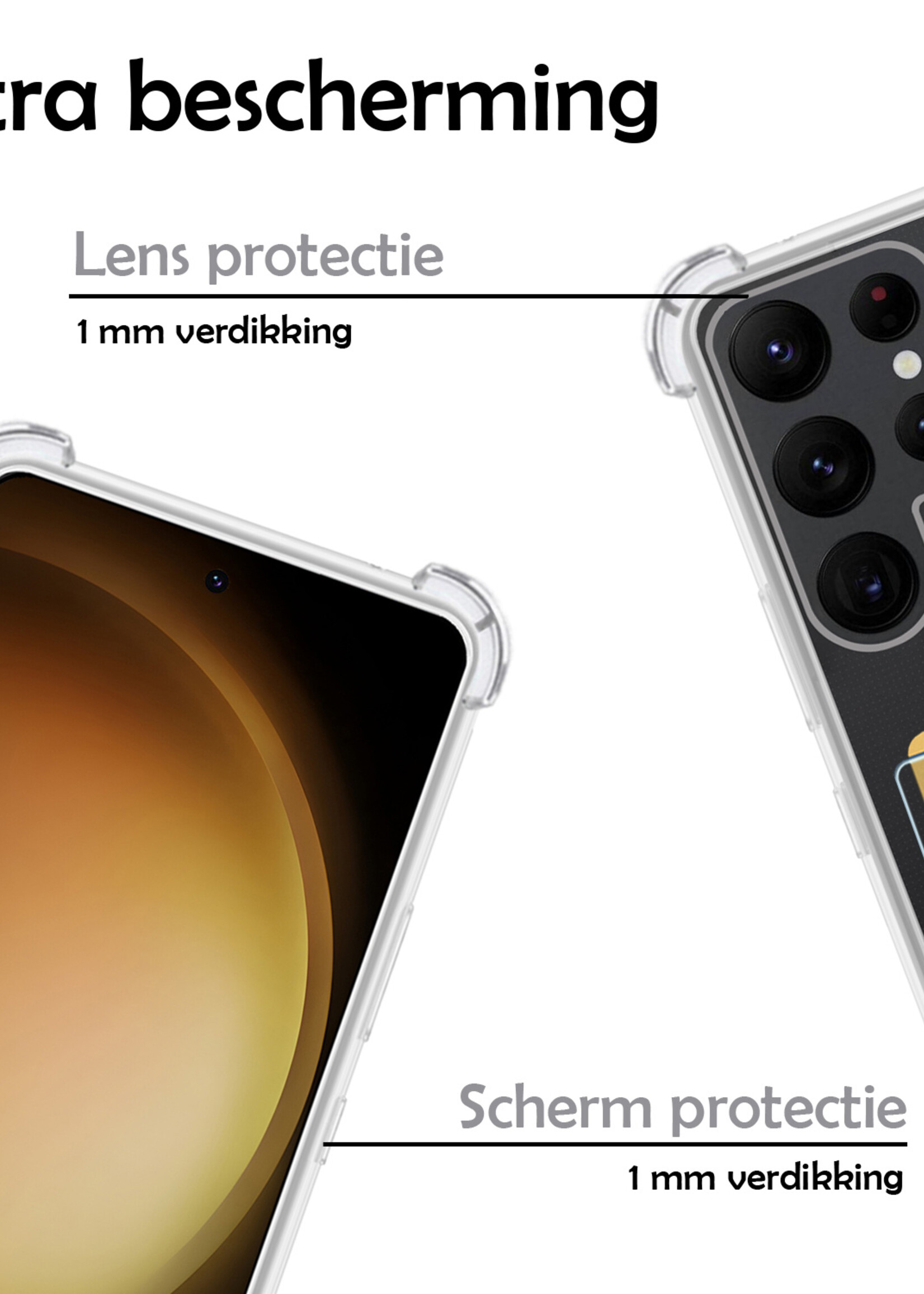 LUQ Hoesje Geschikt voor Samsung S23 Ultra Hoesje Case Pashouder Cover Siliconen - Hoes Geschikt voor Samsung Galaxy S23 Ultra Hoesje Met Kaarthouder - Transparant