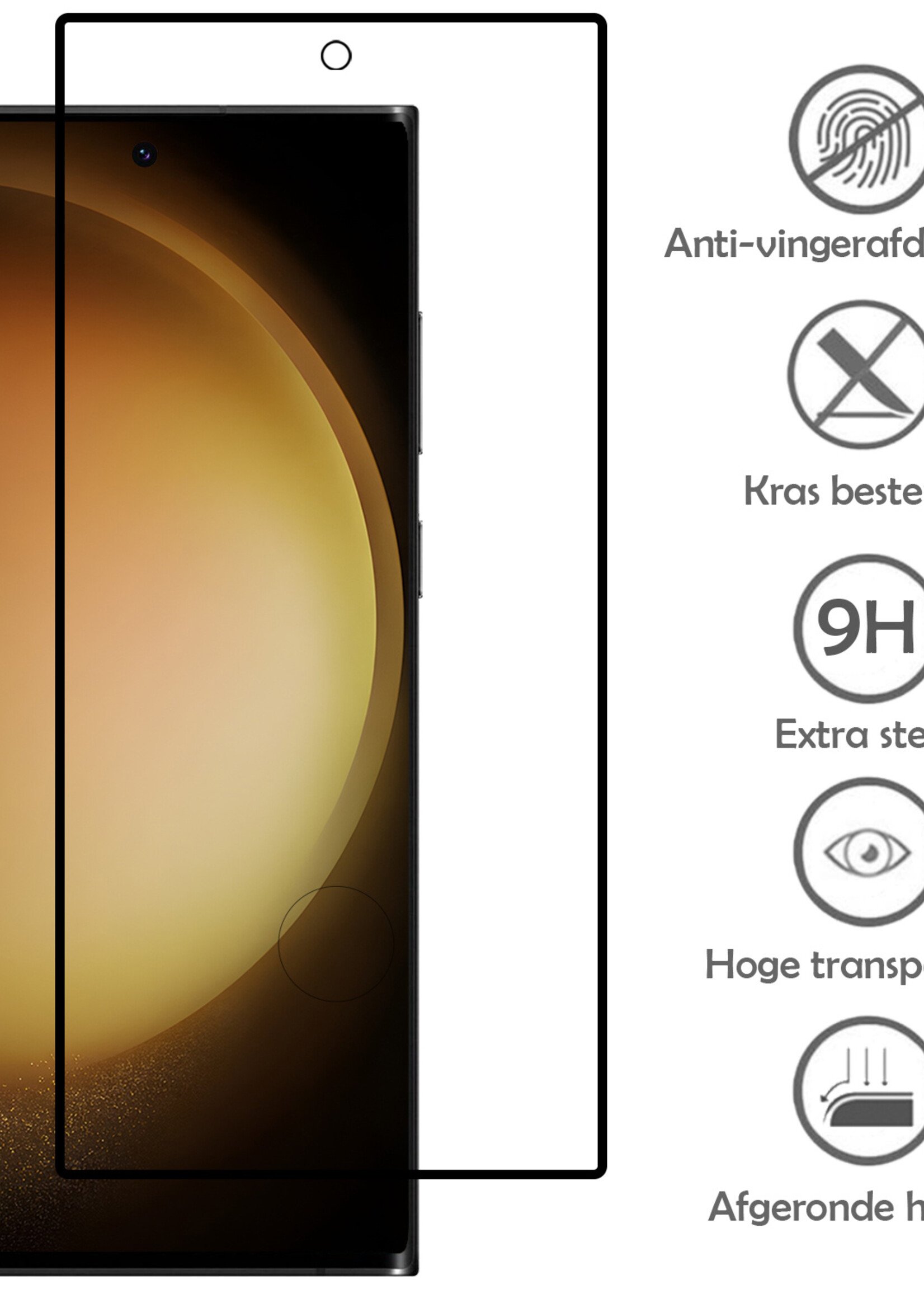 LUQ Hoesje Geschikt voor Samsung S23 Ultra Hoesje Case Pashouder Cover Siliconen Met Screenprotector - Hoes Geschikt voor Samsung Galaxy S23 Ultra Hoesje Met Kaarthouder- Transparant