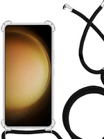 LUQ LUQ Samsung Galaxy S23 Ultra Hoesje Transparant Shockproof Met Zwart Koord