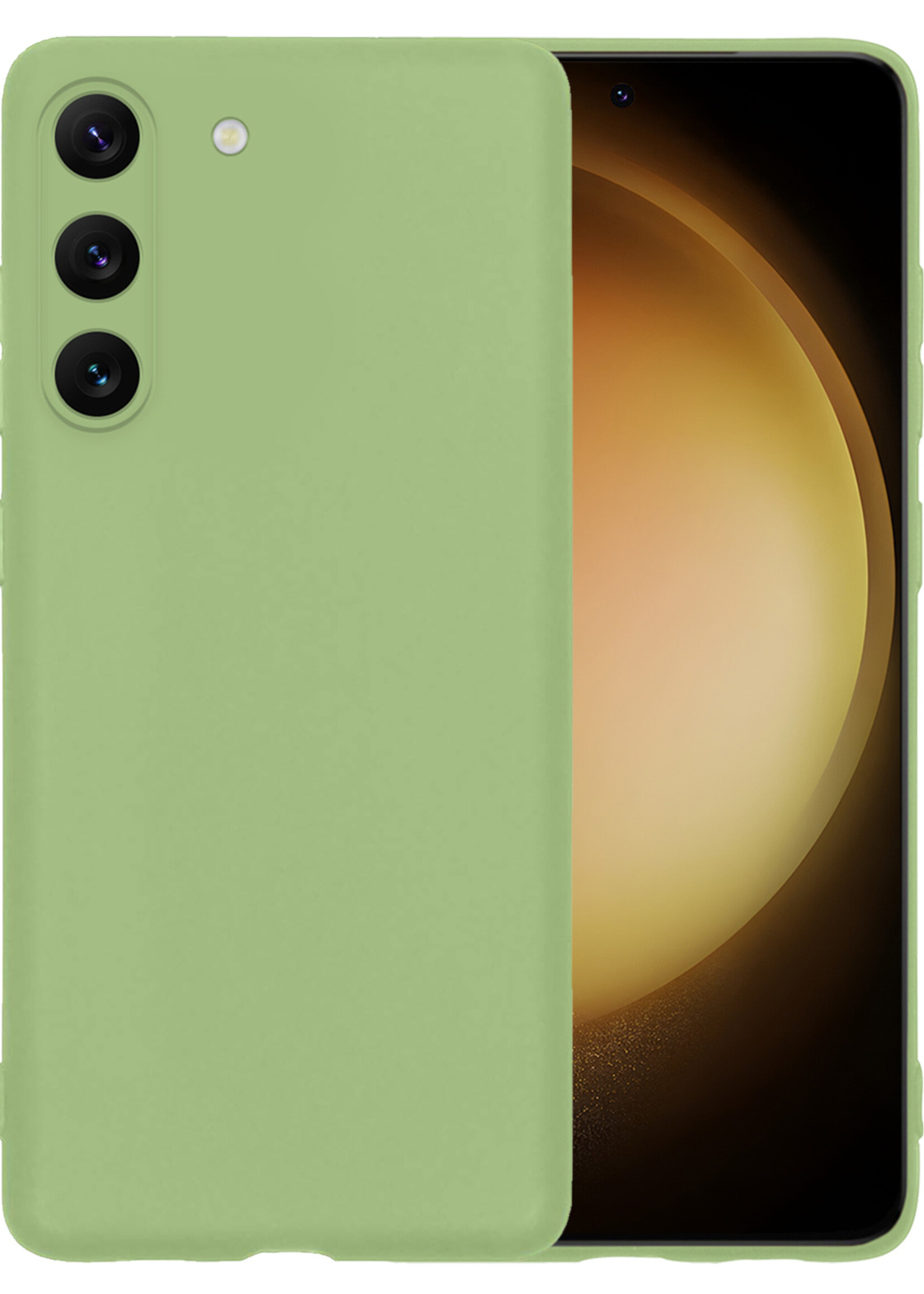 LUQ Hoesje Geschikt voor Samsung S23 Hoesje Siliconen Case - Hoes Geschikt voor Samsung Galaxy S23 Hoes Siliconen - Groen