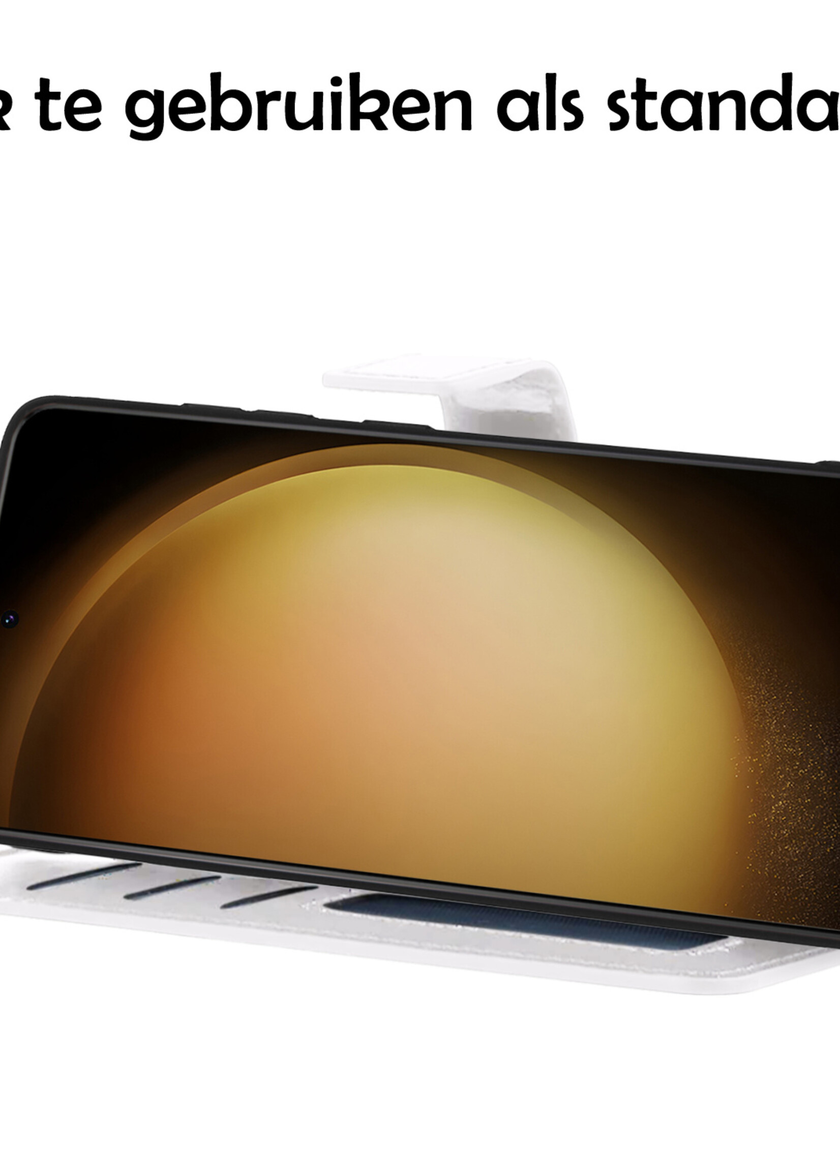 LUQ Hoesje Geschikt voor Samsung S23 Plus Hoesje Book Case Hoes Wallet Cover - Hoes Geschikt voor Samsung Galaxy S23 Plus Hoesje Bookcase Hoes - Wit