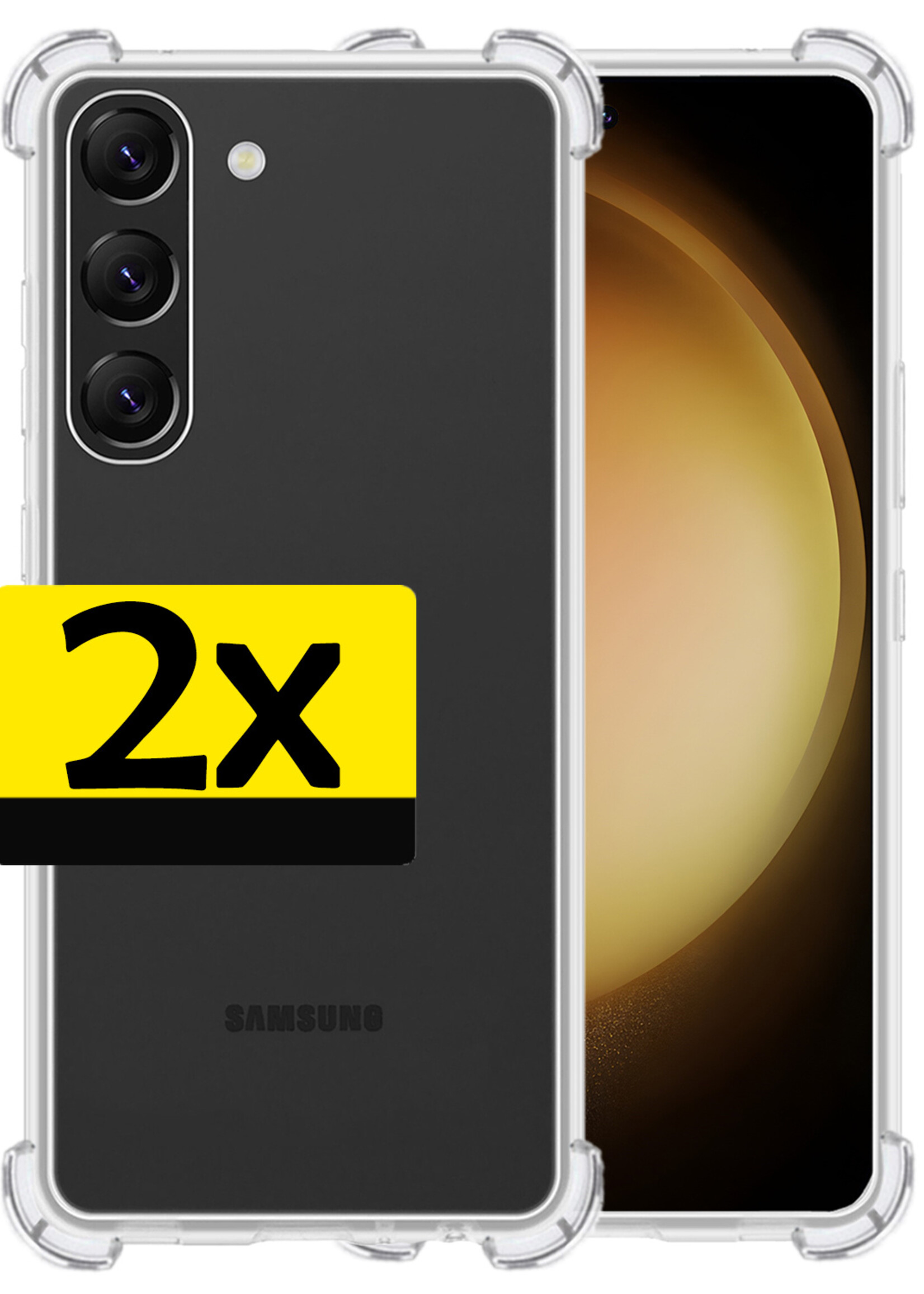 LUQ Hoesje Geschikt voor Samsung S23 Plus Hoesje Shockproof Case Siliconen - Hoes Geschikt voor Samsung Galaxy S23 Plus Hoes Cover Siliconen - Transparant - 2 Stuks