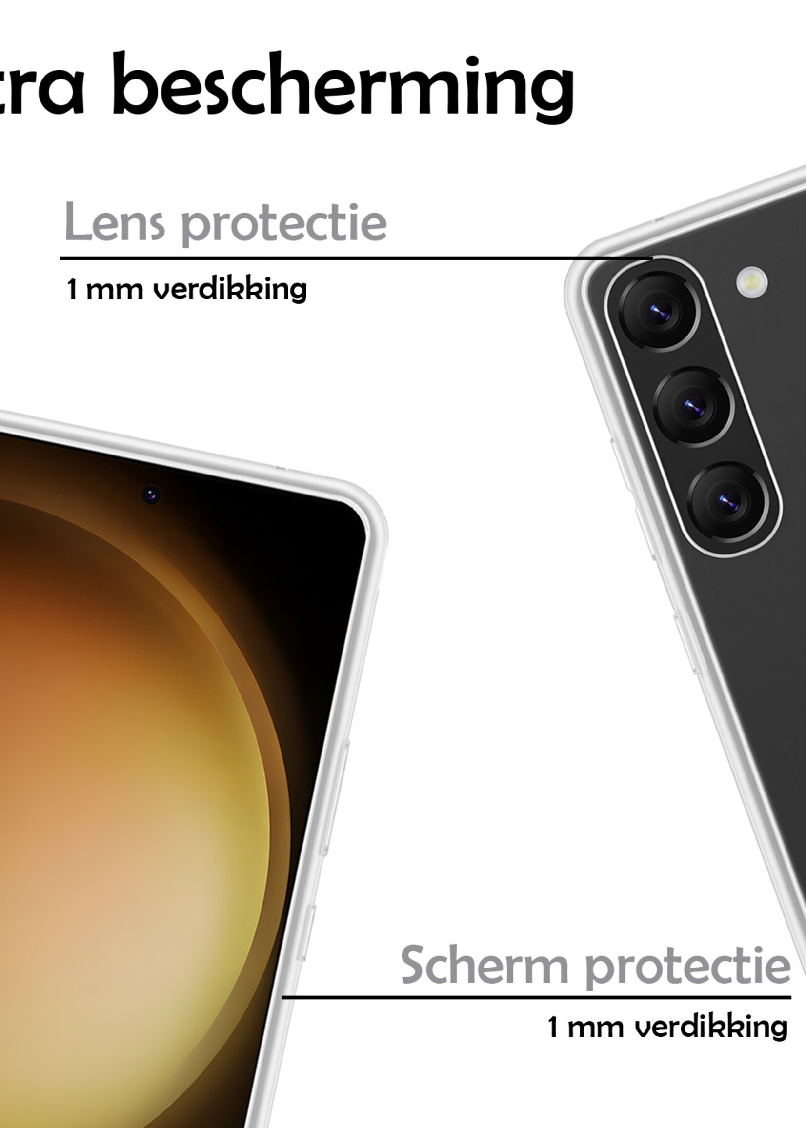 LUQ Hoesje Geschikt voor Samsung S23 Hoesje Siliconen Case - Hoes Geschikt voor Samsung Galaxy S23 Hoes Siliconen - Transparant