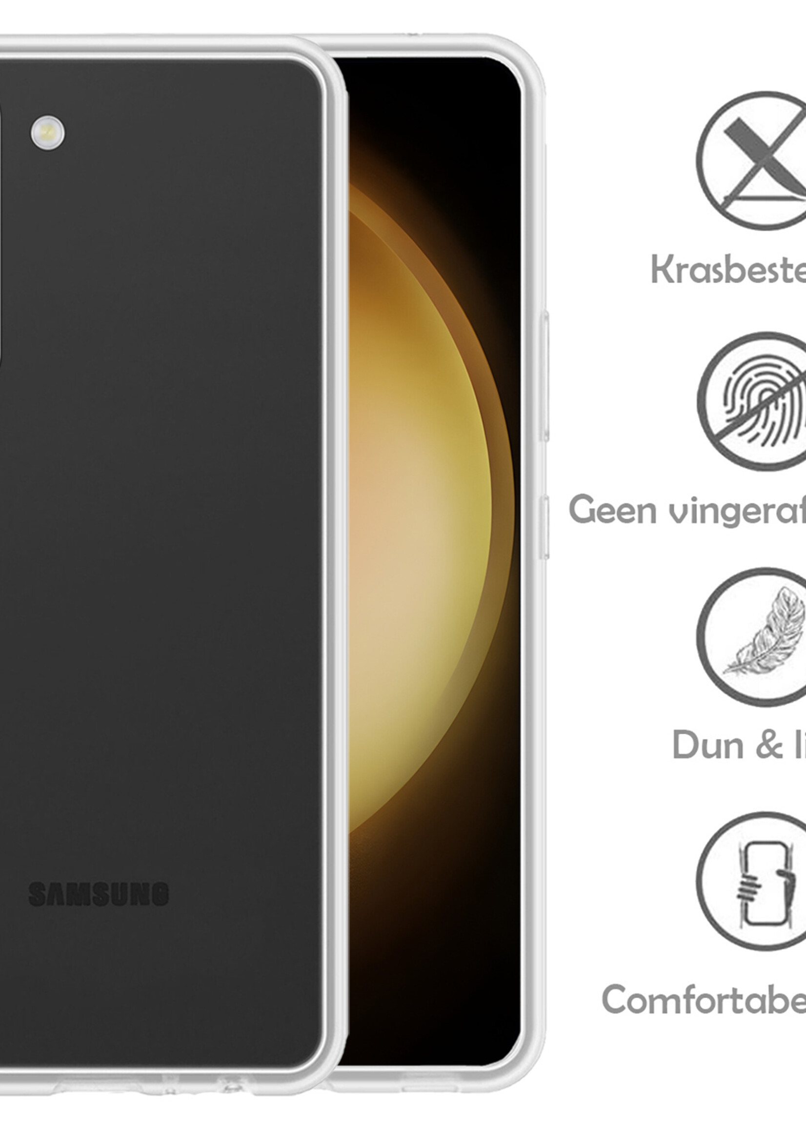 LUQ Hoesje Geschikt voor Samsung S23 Plus Hoesje Siliconen Case - Hoes Geschikt voor Samsung Galaxy S23 Plus Hoes Siliconen - Transparant