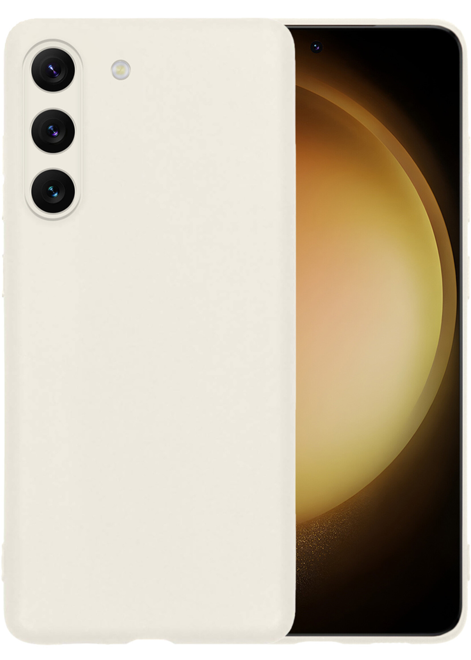 LUQ Hoesje Geschikt voor Samsung S23 Plus Hoesje Siliconen Case - Hoes Geschikt voor Samsung Galaxy S23 Plus Hoes Siliconen - Wit