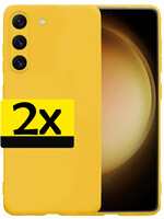 LUQ LUQ Samsung Galaxy S23 Plus Hoesje Siliconen - Geel - 2 PACK