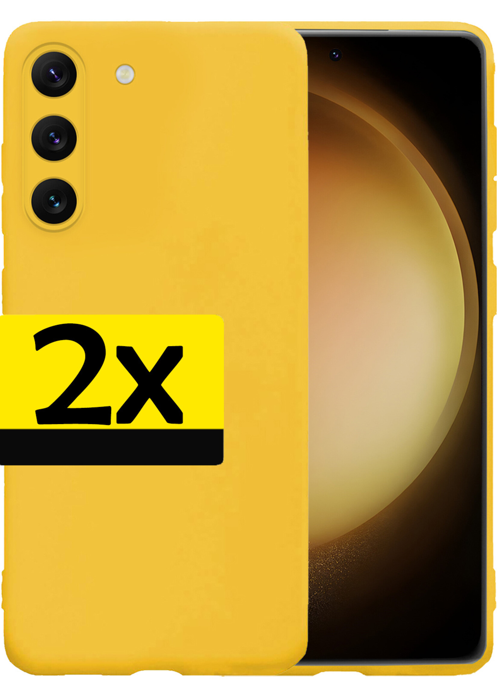 LUQ Hoesje Geschikt voor Samsung S23 Plus Hoesje Siliconen Case - Hoes Geschikt voor Samsung Galaxy S23 Plus Hoes Siliconen - Geel - 2 Stuks