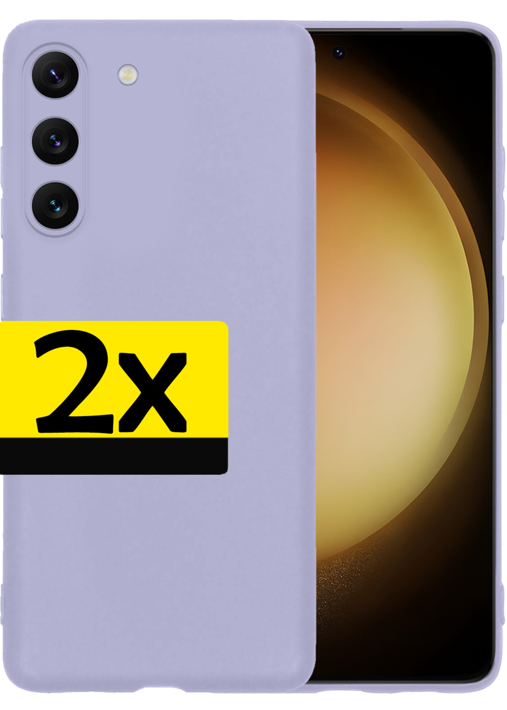 LUQ Hoesje Geschikt voor Samsung S23 Plus Hoesje Siliconen Case - Hoes Geschikt voor Samsung Galaxy S23 Plus Hoes Siliconen - Lila - 2 Stuks