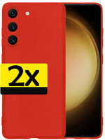 LUQ LUQ Samsung Galaxy S23 Plus Hoesje Siliconen - Rood - 2 PACK