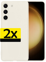 LUQ LUQ Samsung Galaxy S23 Plus Hoesje Siliconen - Wit - 2 PACK
