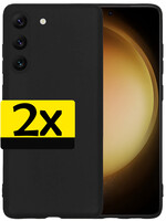 LUQ LUQ Samsung Galaxy S23 Plus Hoesje Siliconen - Zwart - 2 PACK