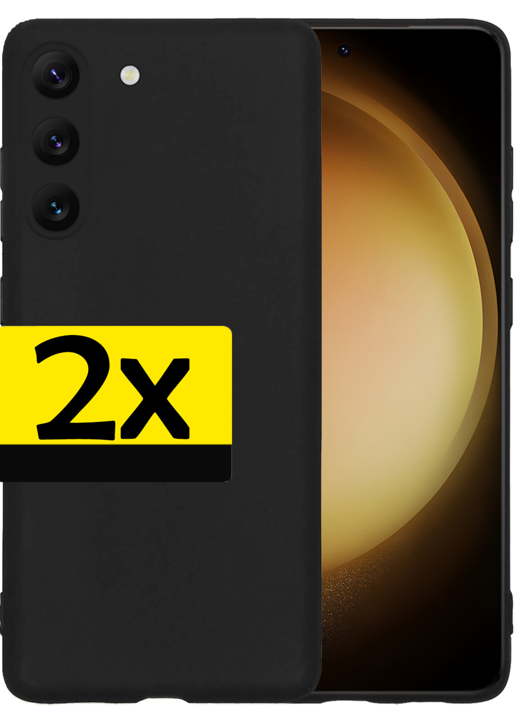 LUQ Hoesje Geschikt voor Samsung S23 Plus Hoesje Siliconen Case - Hoes Geschikt voor Samsung Galaxy S23 Plus Hoes Siliconen - Zwart - 2 Stuks