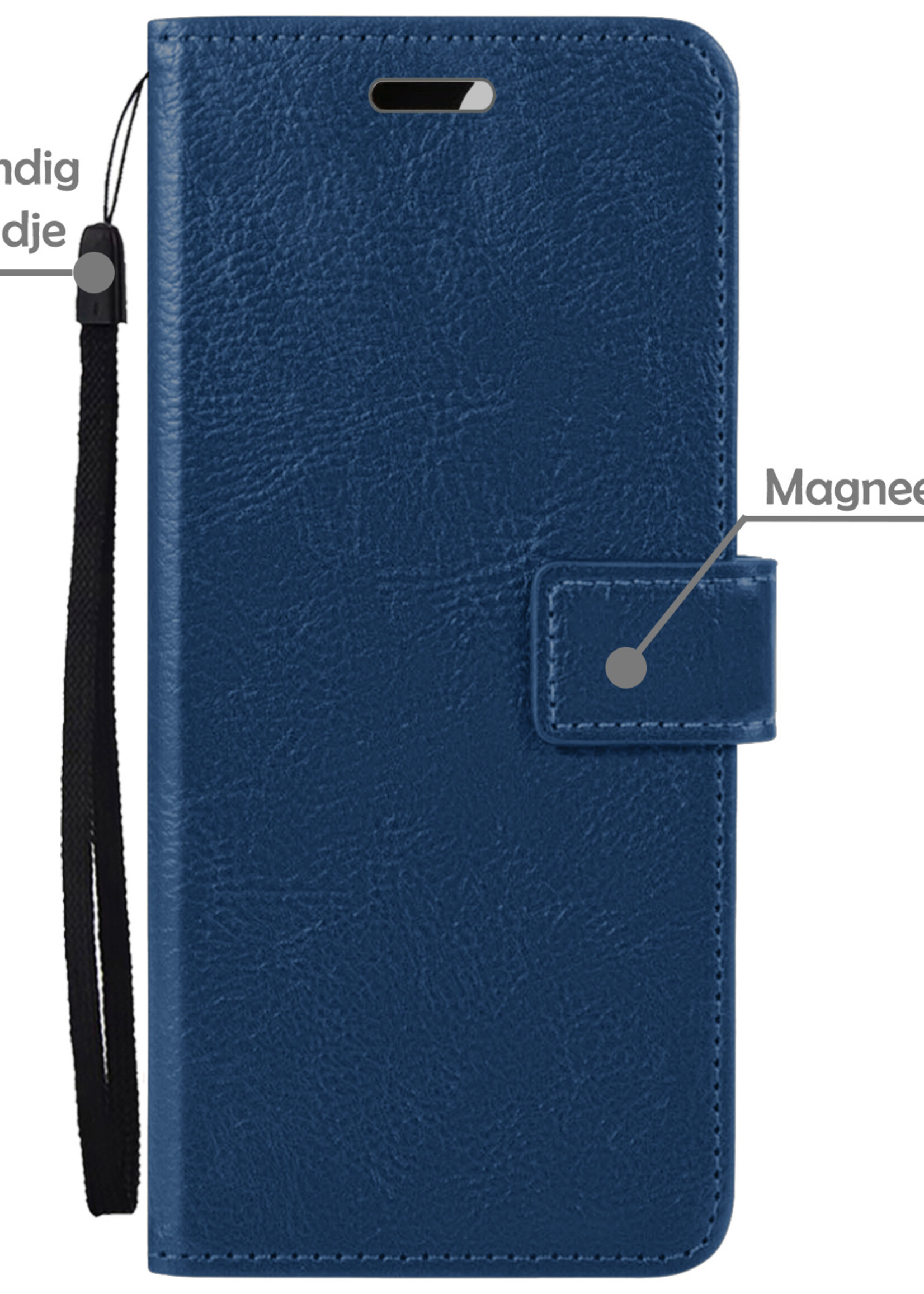 LUQ Hoesje Geschikt voor Samsung S23 Ultra Hoesje Book Case Hoes Wallet Cover - Hoes Geschikt voor Samsung Galaxy S23 Ultra Hoesje Bookcase Hoes - Donkerblauw