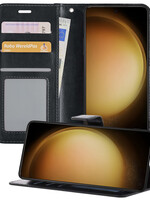 LUQ LUQ Samsung Galaxy S23 Ultra Hoesje Bookcase - Zwart
