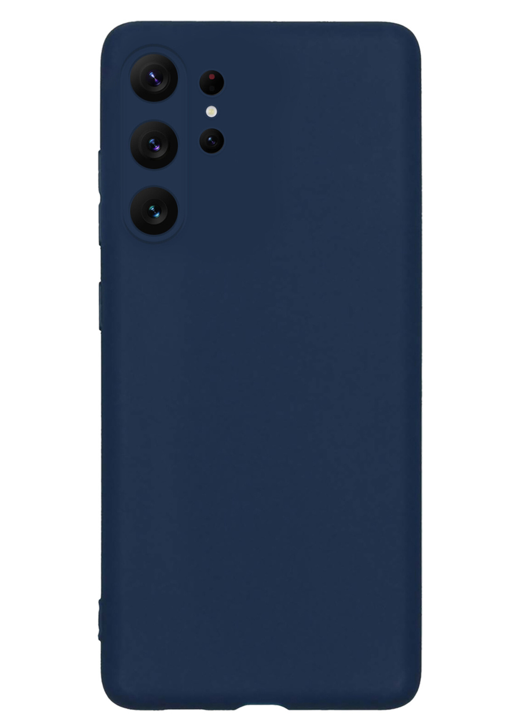 LUQ Hoesje Geschikt voor Samsung S23 Ultra Hoesje Siliconen Case - Hoes Geschikt voor Samsung Galaxy S23 Ultra Hoes Siliconen - Donkerblauw