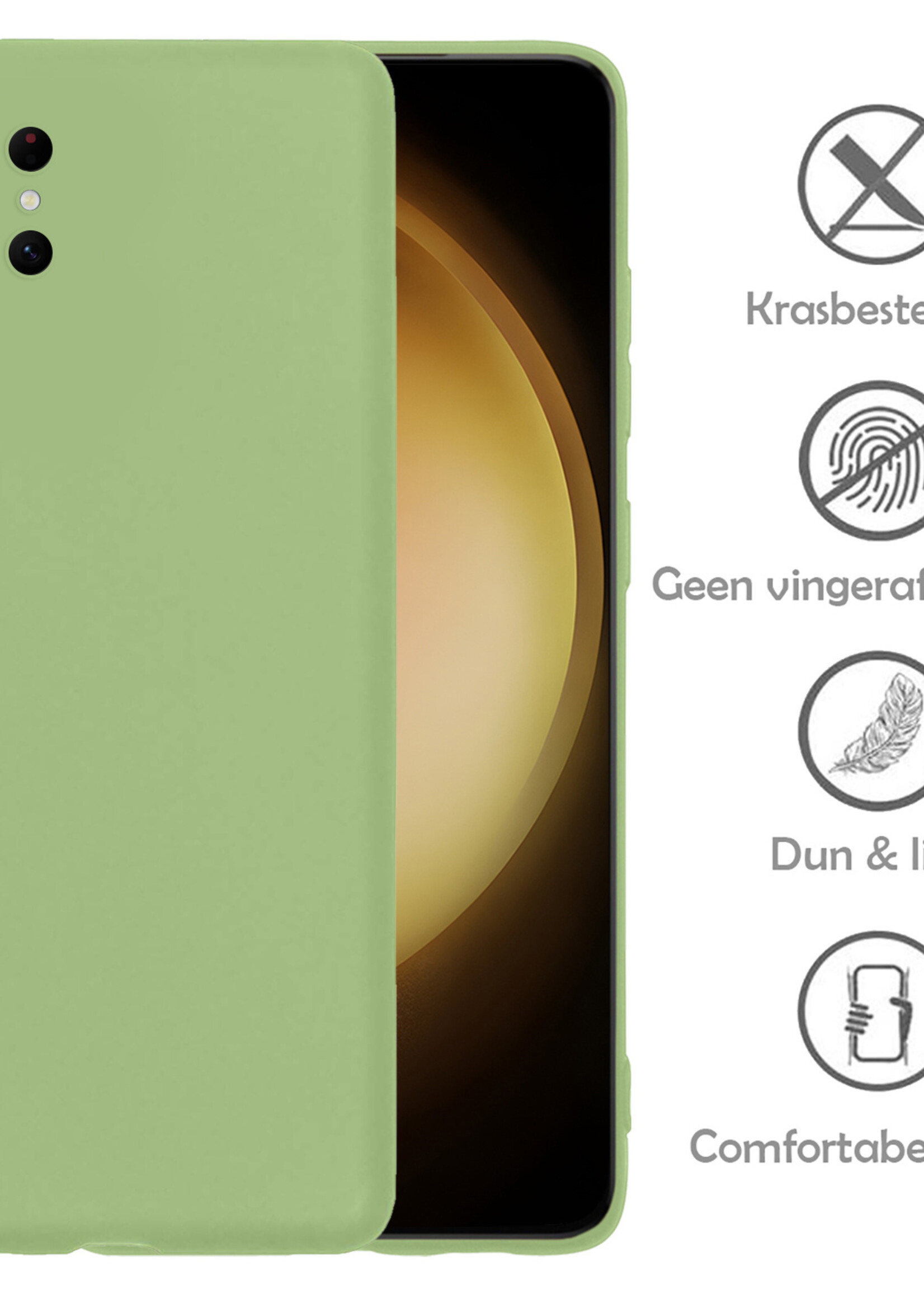 LUQ Hoesje Geschikt voor Samsung S23 Ultra Hoesje Siliconen Case - Hoes Geschikt voor Samsung Galaxy S23 Ultra Hoes Siliconen - Groen