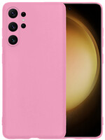 LUQ LUQ Samsung Galaxy S23 Ultra Hoesje Siliconen - Lichtroze