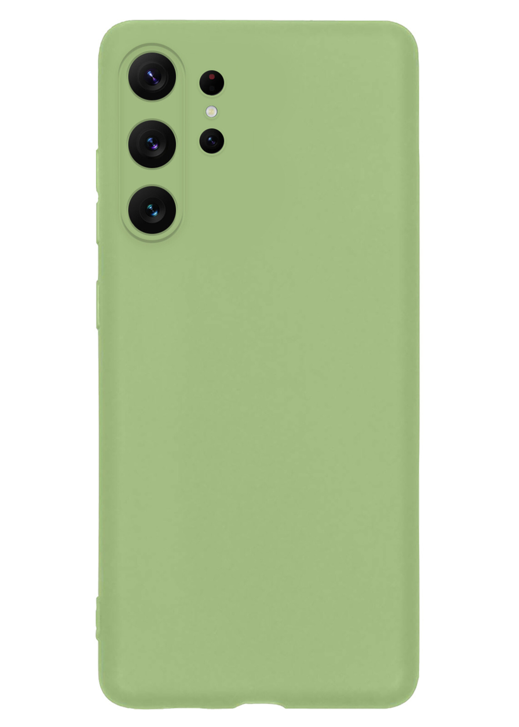 LUQ Hoesje Geschikt voor Samsung S23 Ultra Hoesje Siliconen Case - Hoes Geschikt voor Samsung Galaxy S23 Ultra Hoes Siliconen - Groen - 2 Stuks