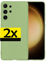 LUQ LUQ Samsung Galaxy S23 Ultra Hoesje Siliconen - Groen - 2 PACK