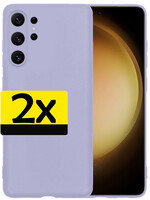 LUQ LUQ Samsung Galaxy S23 Ultra Hoesje Siliconen - Lila - 2 PACK