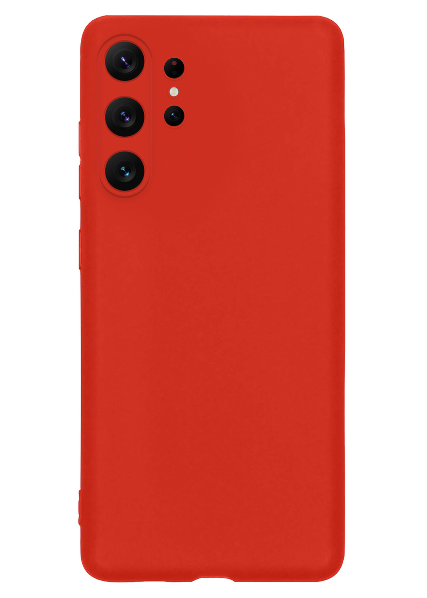 LUQ Hoesje Geschikt voor Samsung S23 Ultra Hoesje Siliconen Case - Hoes Geschikt voor Samsung Galaxy S23 Ultra Hoes Siliconen - Rood - 2 Stuks
