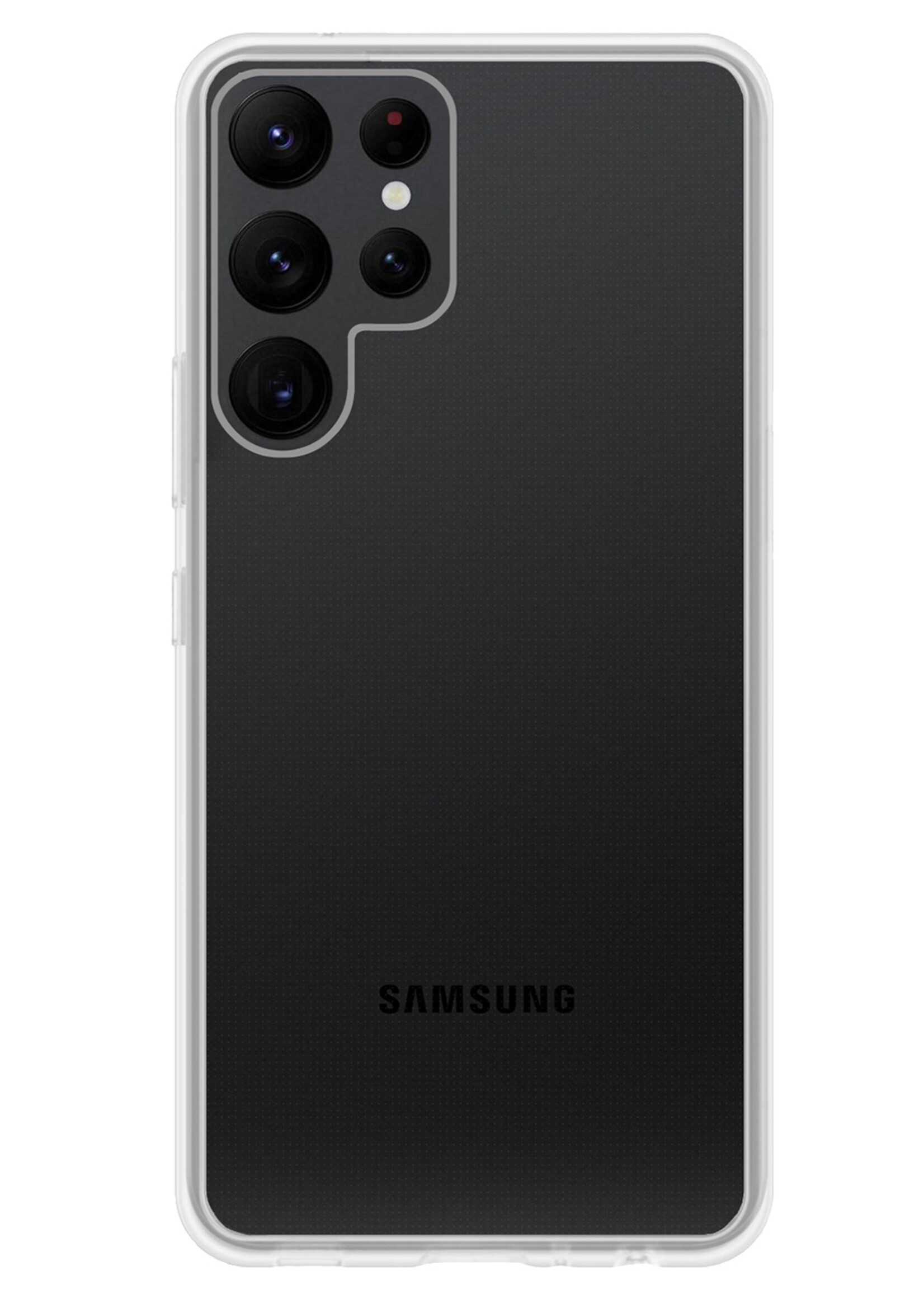 LUQ Hoesje Geschikt voor Samsung S23 Ultra Hoesje Siliconen Case - Hoes Geschikt voor Samsung Galaxy S23 Ultra Hoes Siliconen - Transparant - 2 Stuks