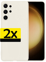 LUQ LUQ Samsung Galaxy S23 Ultra Hoesje Siliconen - Wit - 2 PACK