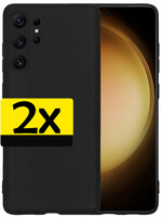 LUQ LUQ Samsung Galaxy S23 Ultra Hoesje Siliconen - Zwart - 2 PACK