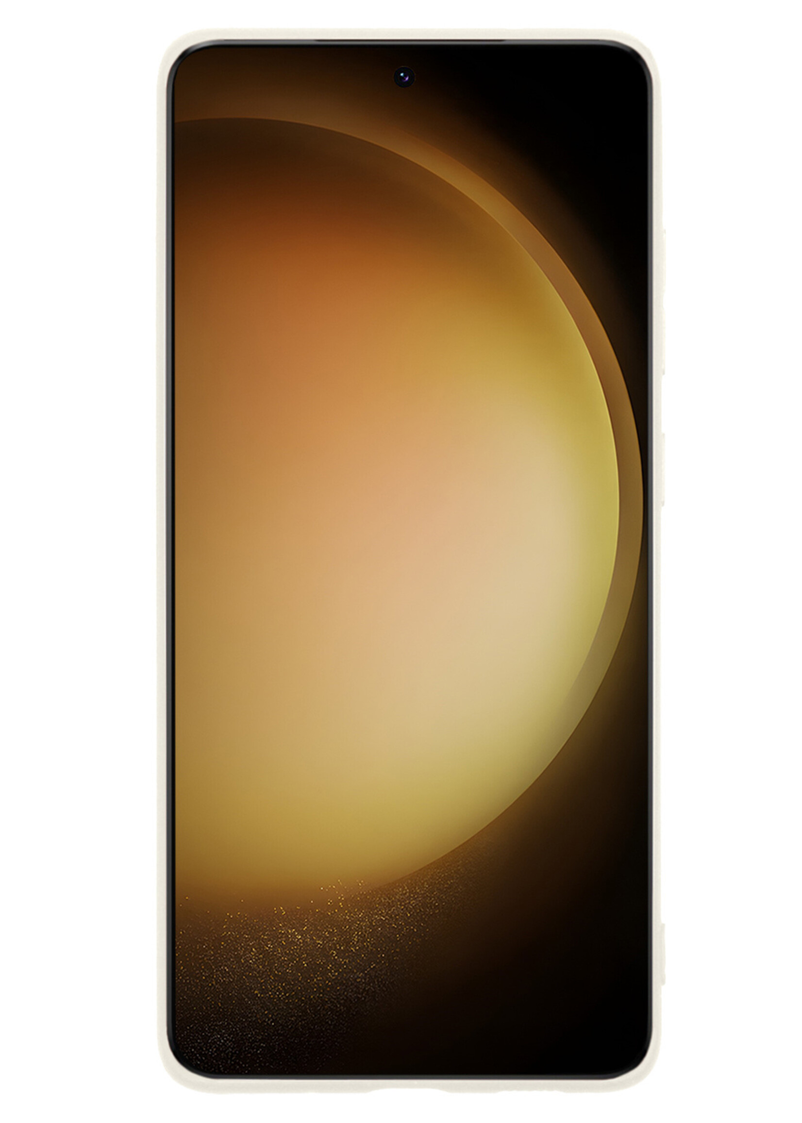 LUQ Hoesje Geschikt voor Samsung S23 Plus Hoesje Siliconen Case Met Screenprotector - Hoes Geschikt voor Samsung Galaxy S23 Plus Hoes Siliconen - Wit