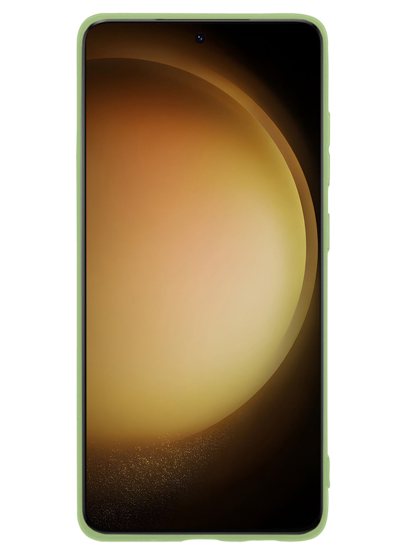 LUQ Hoesje Geschikt voor Samsung S23 Ultra Hoesje Siliconen Case Met Screenprotector - Hoes Geschikt voor Samsung Galaxy S23 Ultra Hoes Siliconen - Groen