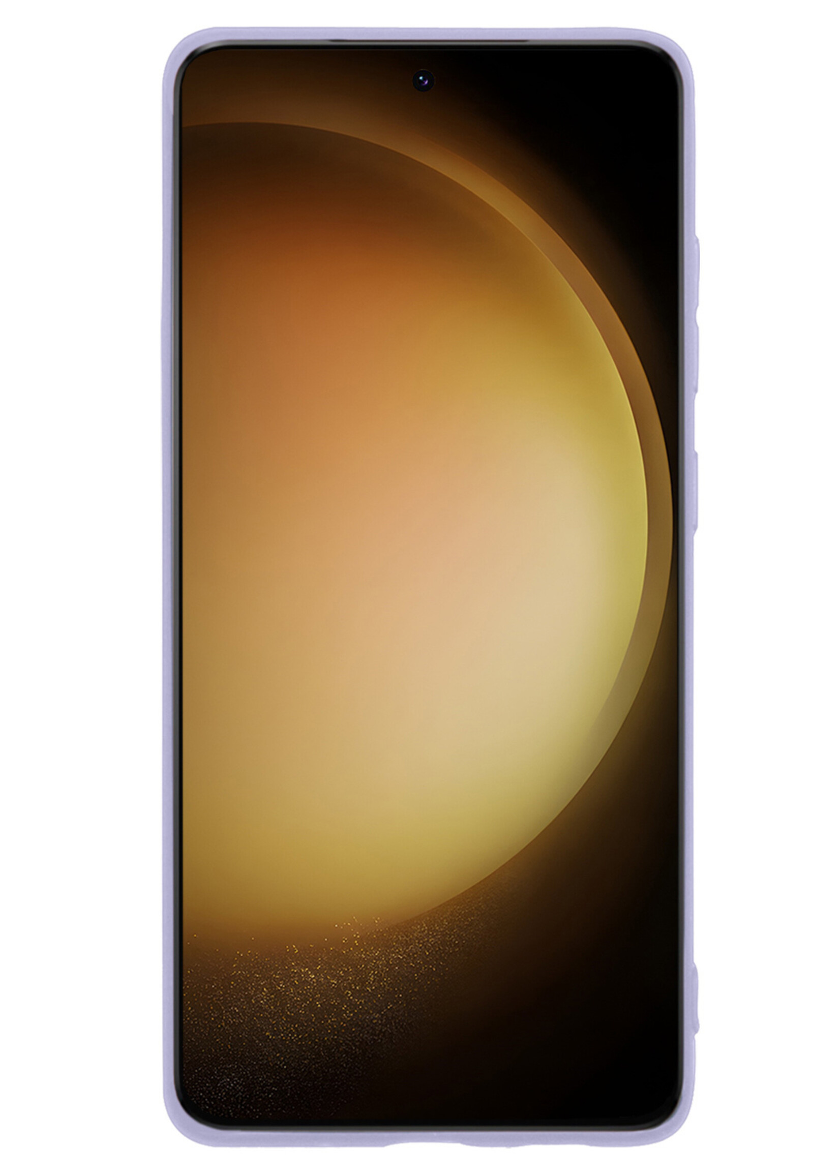 LUQ Hoesje Geschikt voor Samsung S23 Ultra Hoesje Siliconen Case Met Screenprotector - Hoes Geschikt voor Samsung Galaxy S23 Ultra Hoes Siliconen - Lila