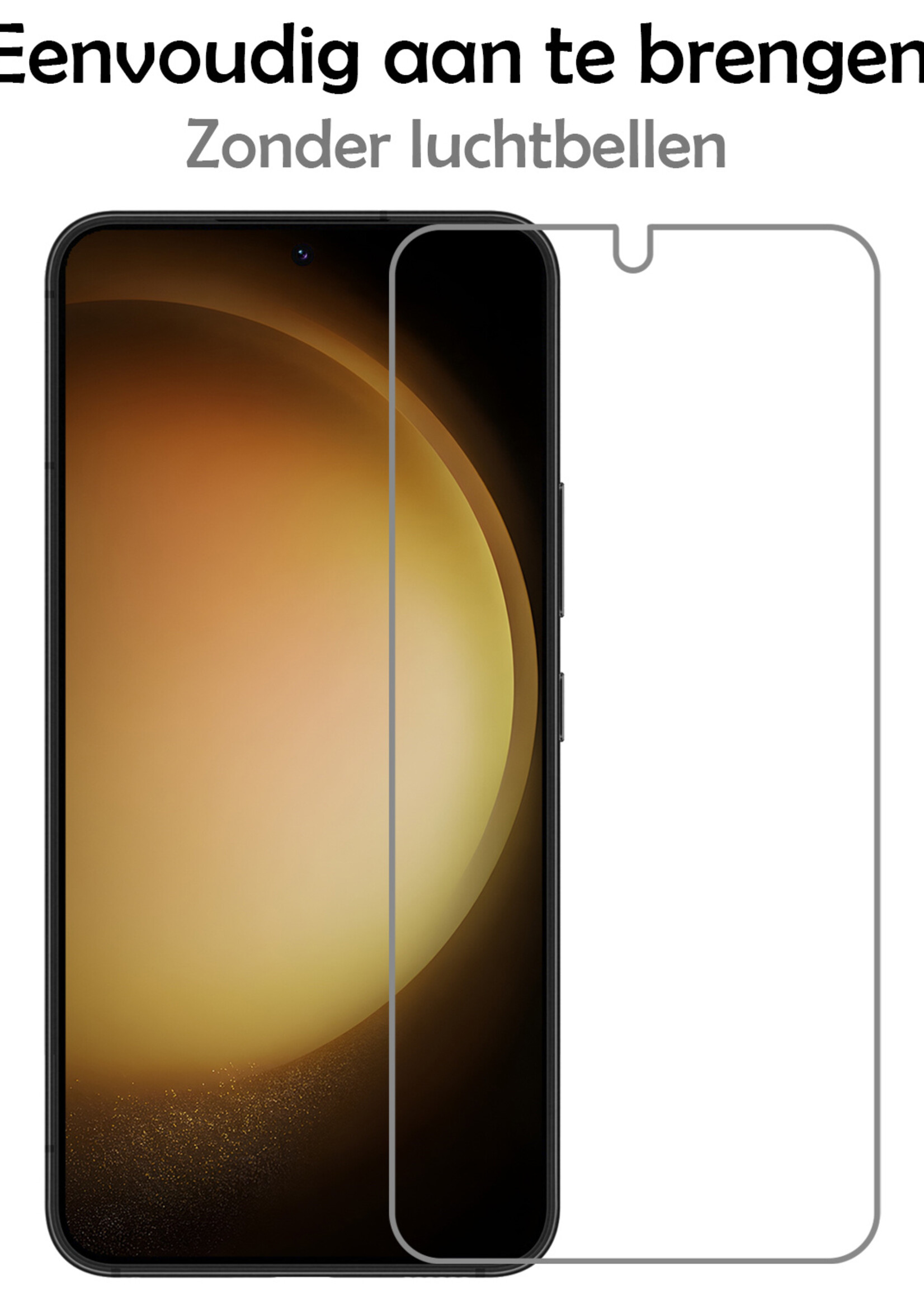 LUQ Hoesje Geschikt voor Samsung S23 Plus Hoesje Siliconen Case Met Screenprotector - Hoes Geschikt voor Samsung Galaxy S23 Plus Hoes Siliconen - Donkerblauw