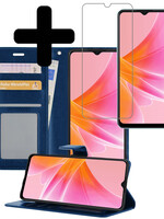 LUQ LUQ OPPO A17 Hoesje Bookcase Donkerblauw Met Screenprotector