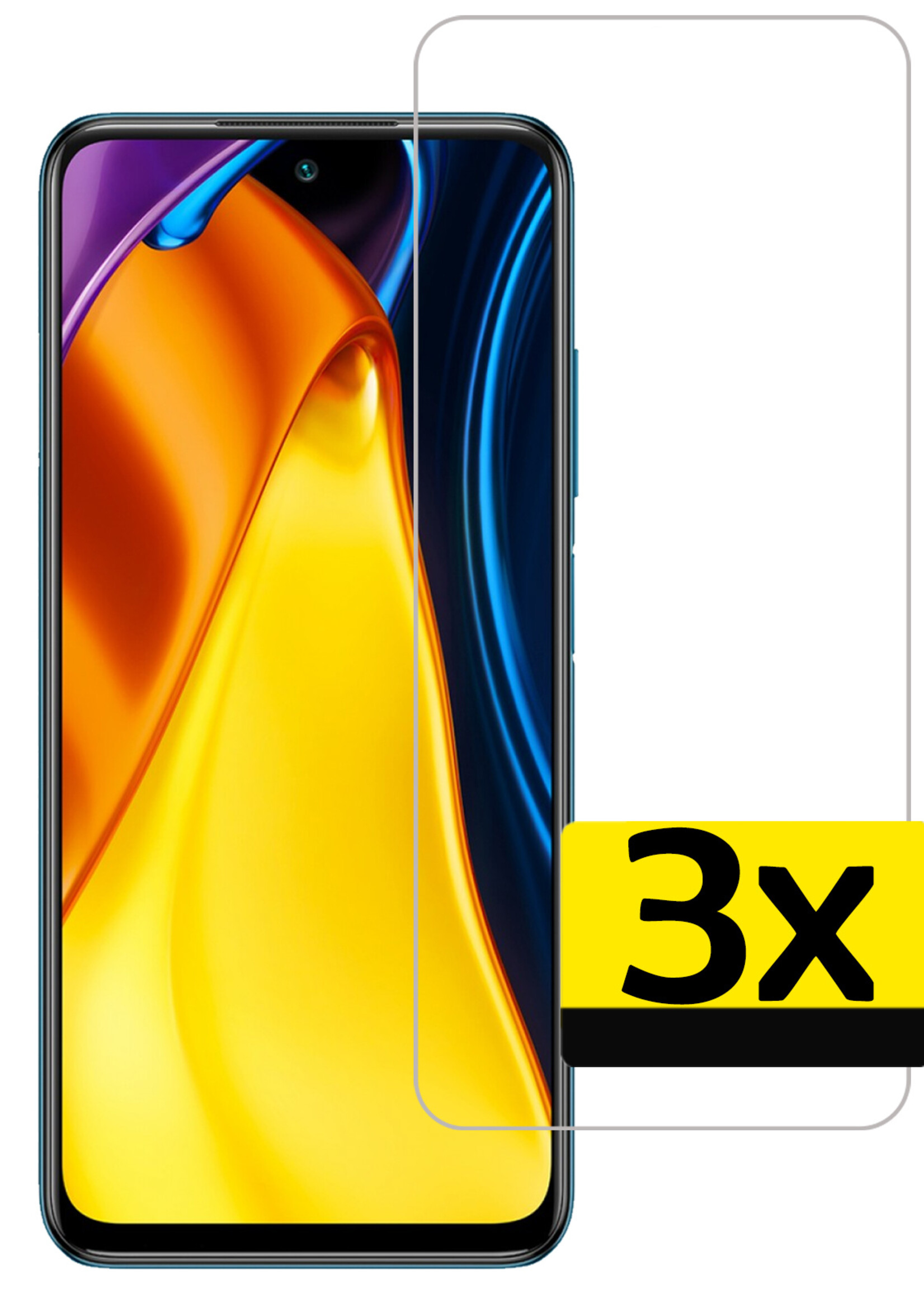 LUQ Screenprotector Geschikt voor Poco M3 Pro Screenprotector Beschermglas Gehard Glas - Screenprotector Geschikt voor Xiaomi Poco M3 Pro Screenprotector Glas - 3 Stuks
