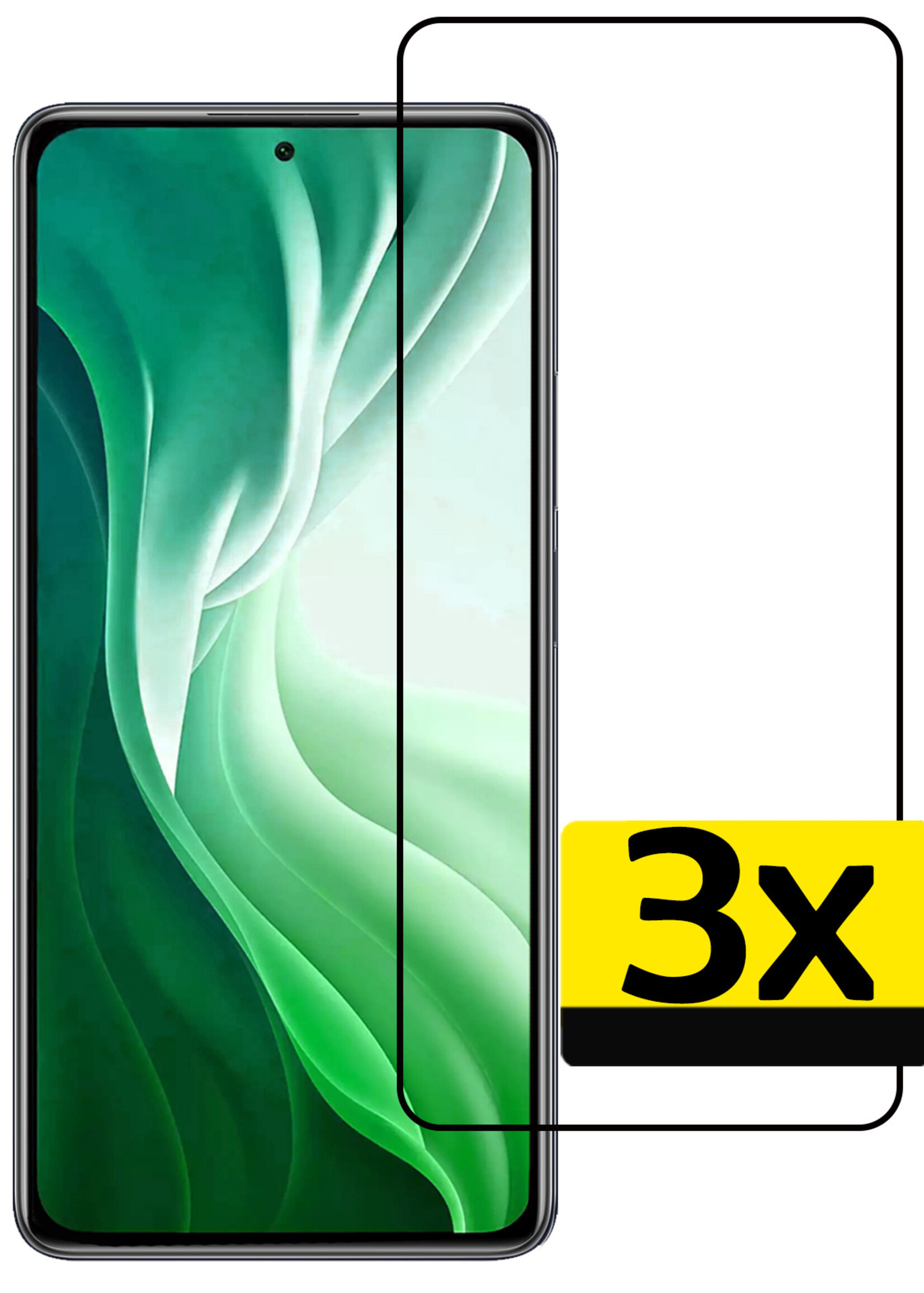 LUQ Screenprotector Geschikt voor Xiaomi 11T Screenprotector Beschermglas Gehard Glas - Screenprotector Geschikt voor Xiaomi 11T Screenprotector Glas - 3 Stuks