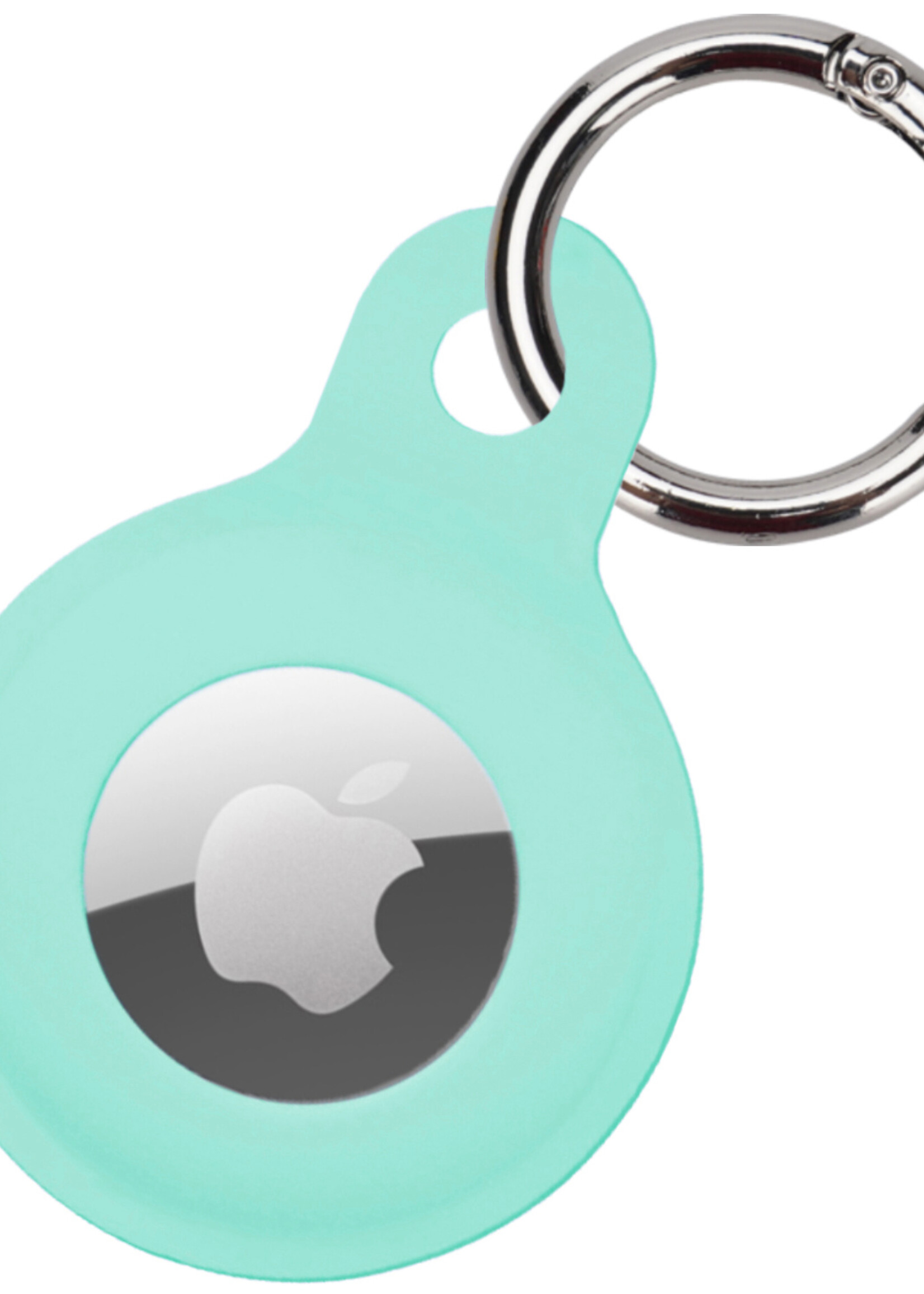 LUQ Hoesje Geschikt voor Apple AirTag Hoesje Sleutelhanger Houder - Siliconen Hoesje Geschikt voor Apple AirTag Hoesje - Turquoise