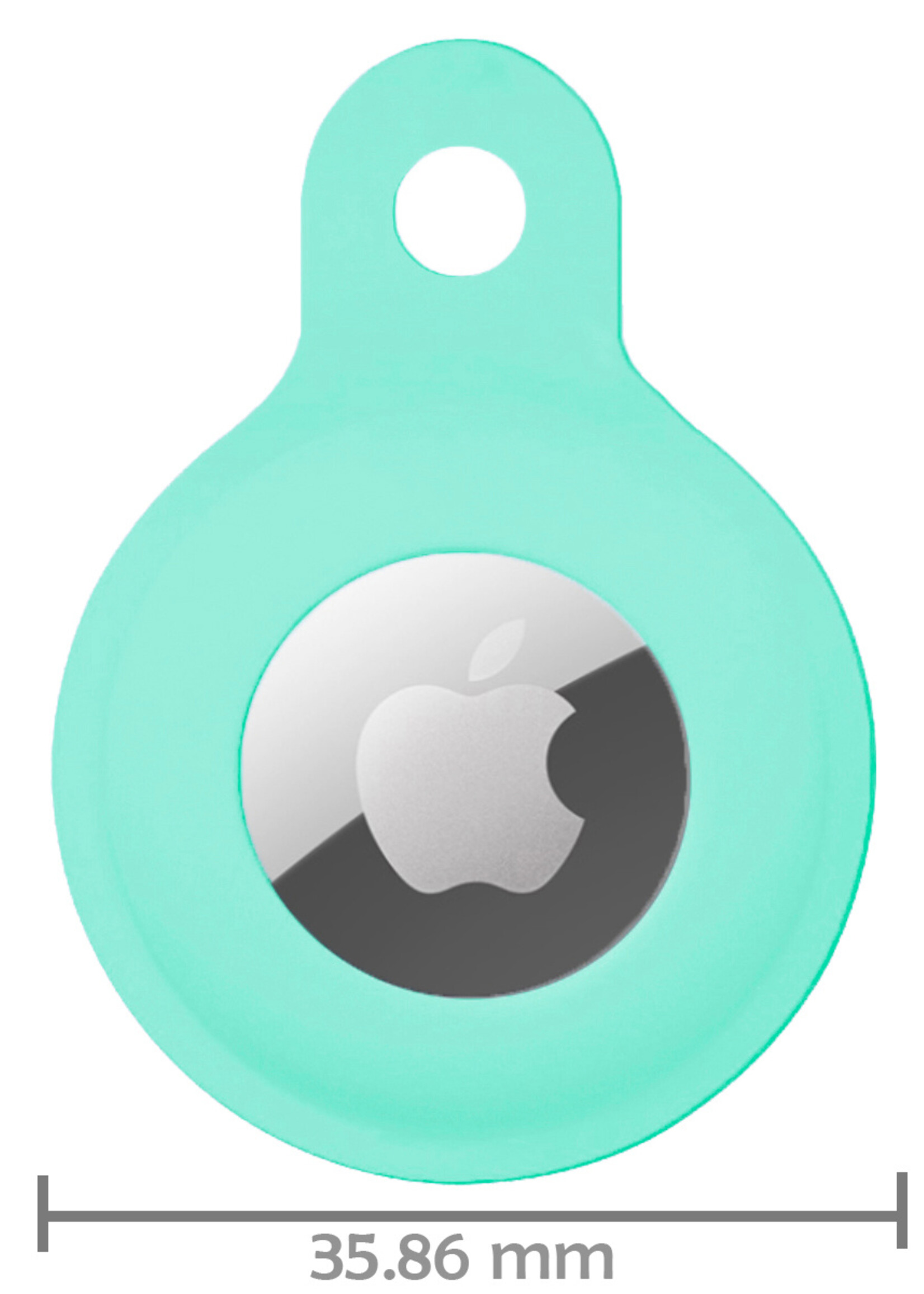 LUQ Hoesje Geschikt voor Apple AirTag Hoesje Sleutelhanger Houder - Siliconen Hoesje Geschikt voor Apple AirTag Hoesje - Turquoise - 2 Stuks