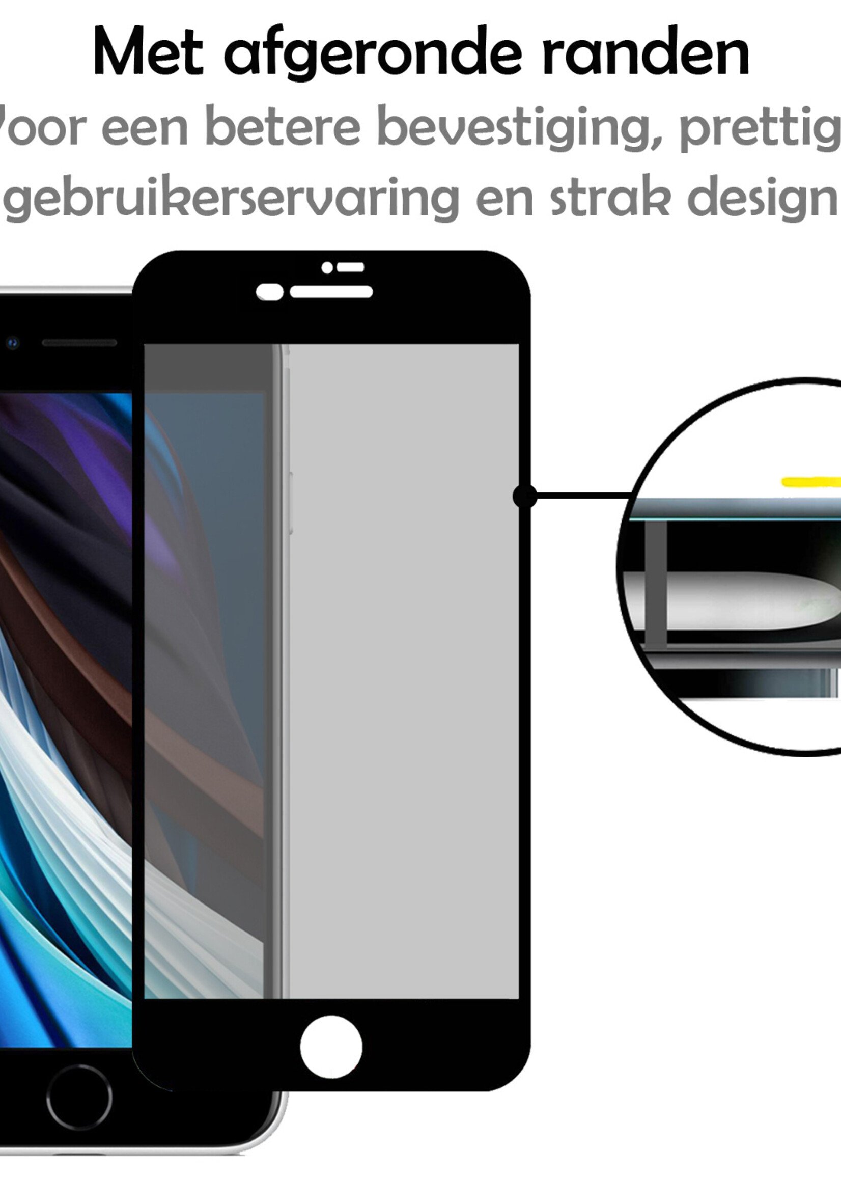 LUQ Screenprotector Geschikt voor iPhone 7 Privacy Screenprotector Bescherm Glas - Privacy Screenprotector Geschikt voor iPhone 7 Screenprotector Glas