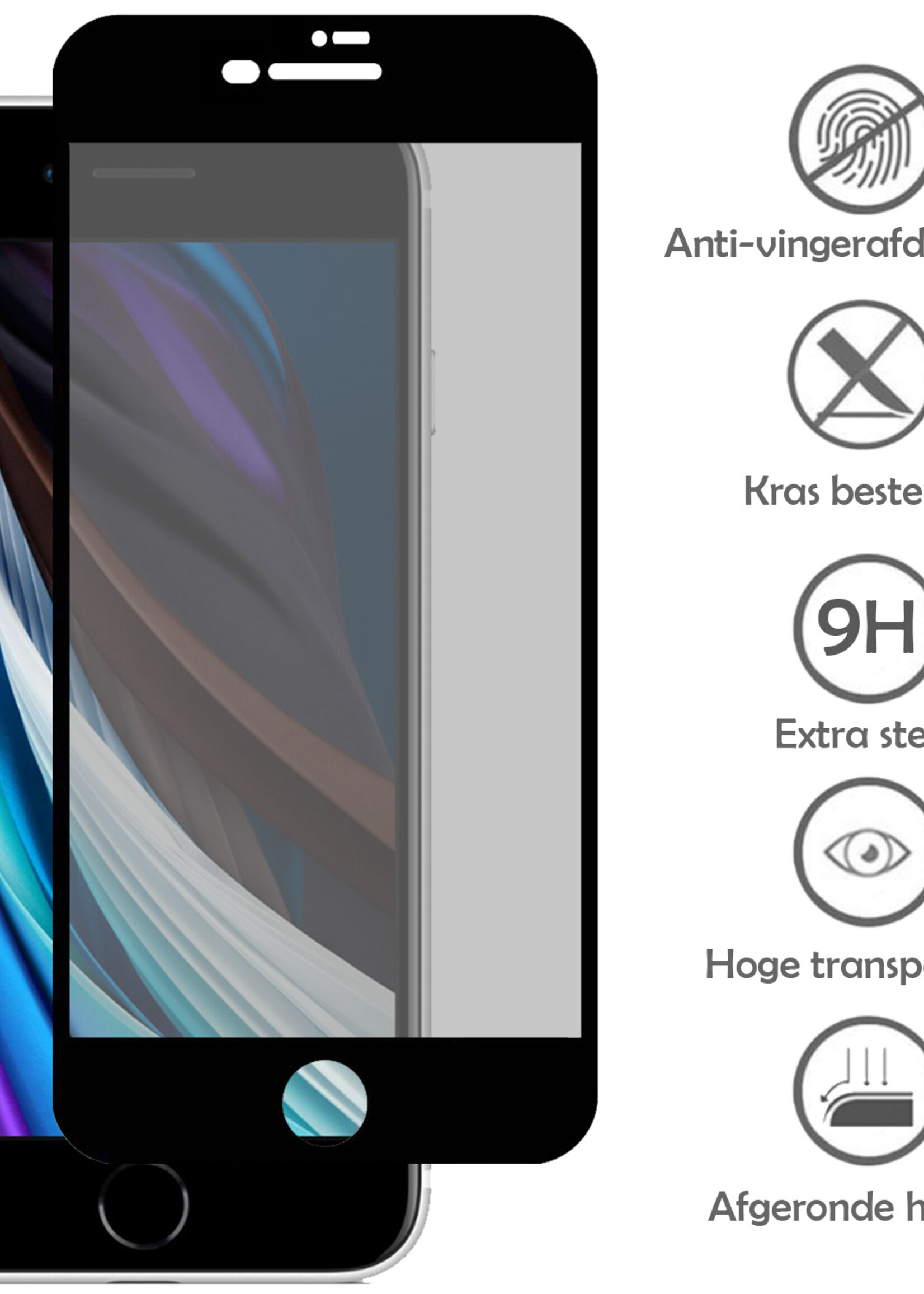 LUQ Screenprotector Geschikt voor iPhone 7 Privacy Screenprotector Bescherm Glas - Privacy Screenprotector Geschikt voor iPhone 7 Screenprotector Glas - 2 Stuks