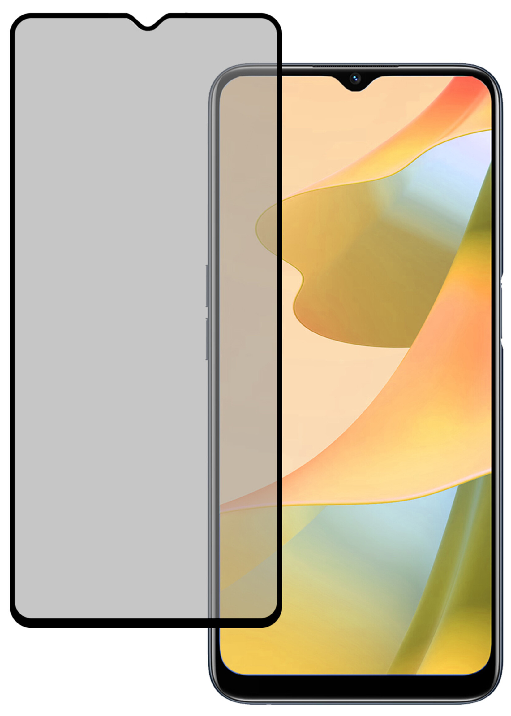 LUQ Screenprotector Geschikt voor OPPO A16s Privacy Screenprotector Bescherm Glas - Privacy Screenprotector Geschikt voor OPPO A16s Screenprotector Glas