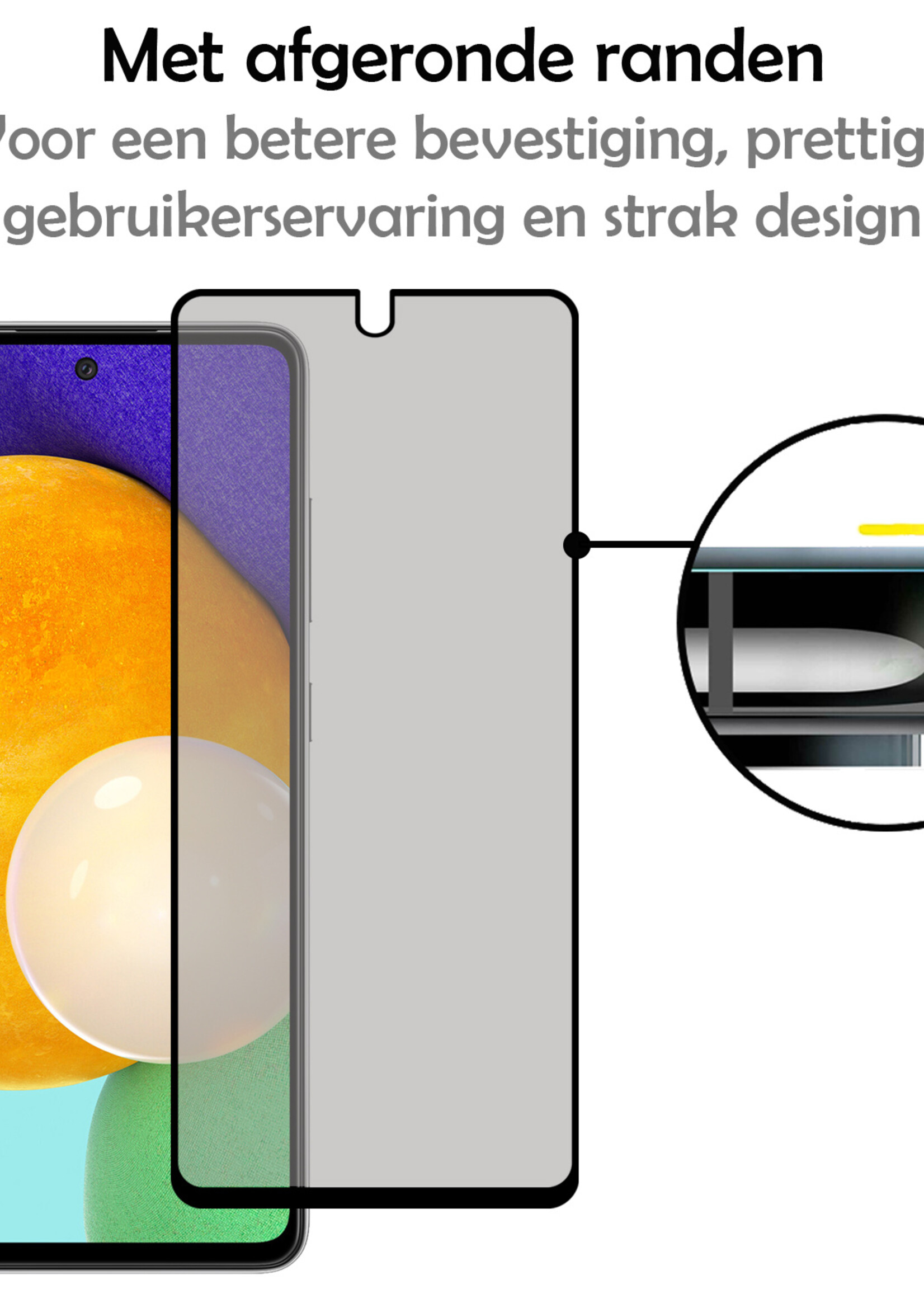 LUQ Screenprotector Geschikt voor Samsung A52 Privacy Screenprotector Bescherm Glas - Privacy Screenprotector Geschikt voor Samsung Galaxy A52 Screenprotector Glas