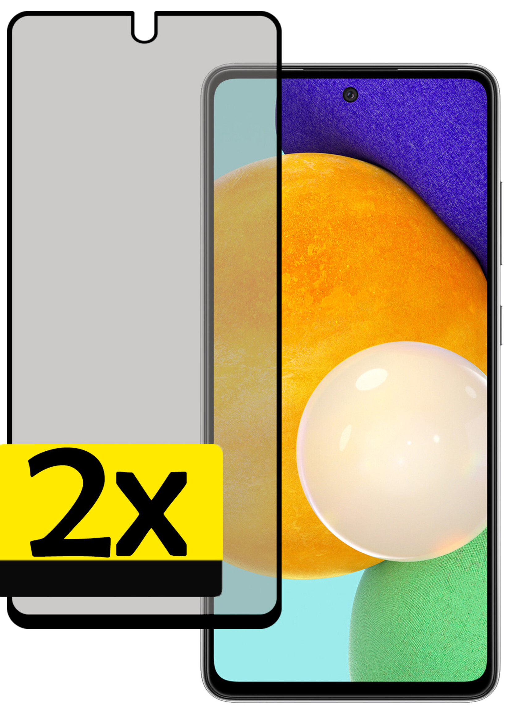 LUQ Screenprotector Geschikt voor Samsung A52 Privacy Screenprotector Bescherm Glas - Privacy Screenprotector Geschikt voor Samsung Galaxy A52 Screenprotector Glas - 2 Stuks