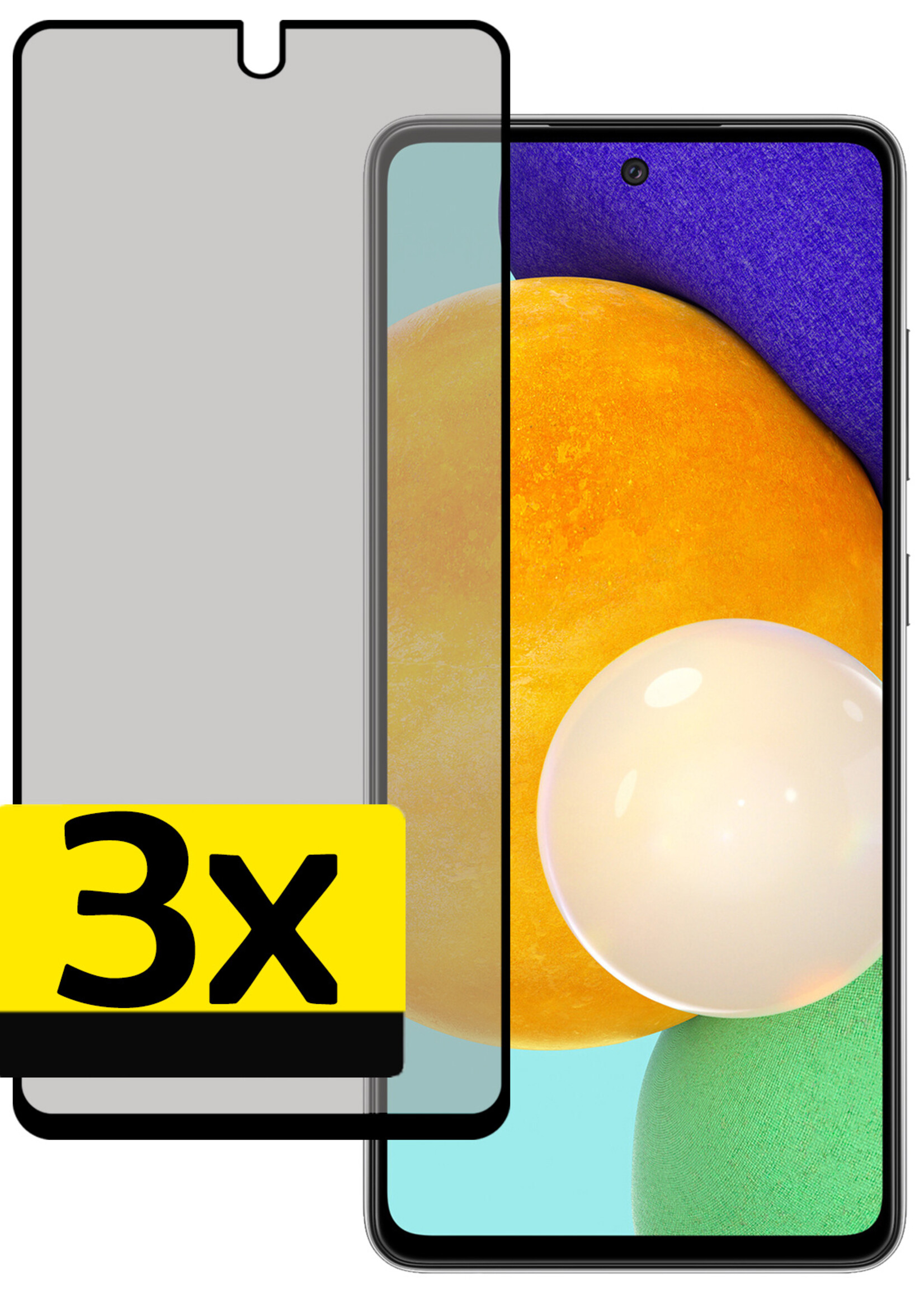 LUQ Screenprotector Geschikt voor Samsung A52 Privacy Screenprotector Bescherm Glas - Privacy Screenprotector Geschikt voor Samsung Galaxy A52 Screenprotector Glas - 3 Stuks