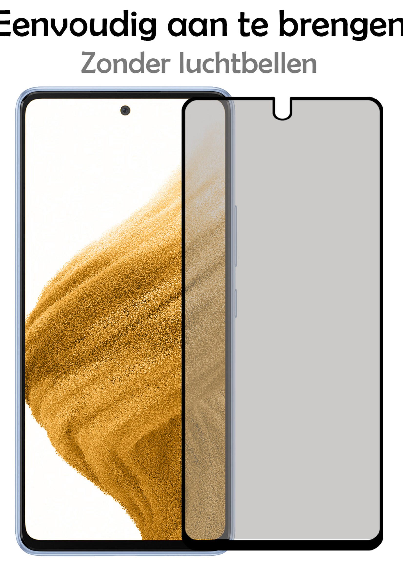 LUQ Screenprotector Geschikt voor Samsung A53 Privacy Screenprotector Bescherm Glas - Privacy Screenprotector Geschikt voor Samsung Galaxy A53 Screenprotector Glas - 2 Stuks