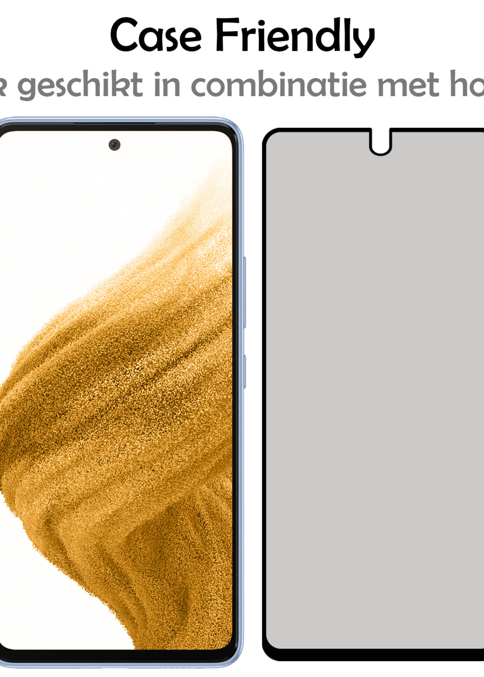 LUQ Screenprotector Geschikt voor Samsung A53 Privacy Screenprotector Bescherm Glas - Privacy Screenprotector Geschikt voor Samsung Galaxy A53 Screenprotector Glas - 3 Stuks