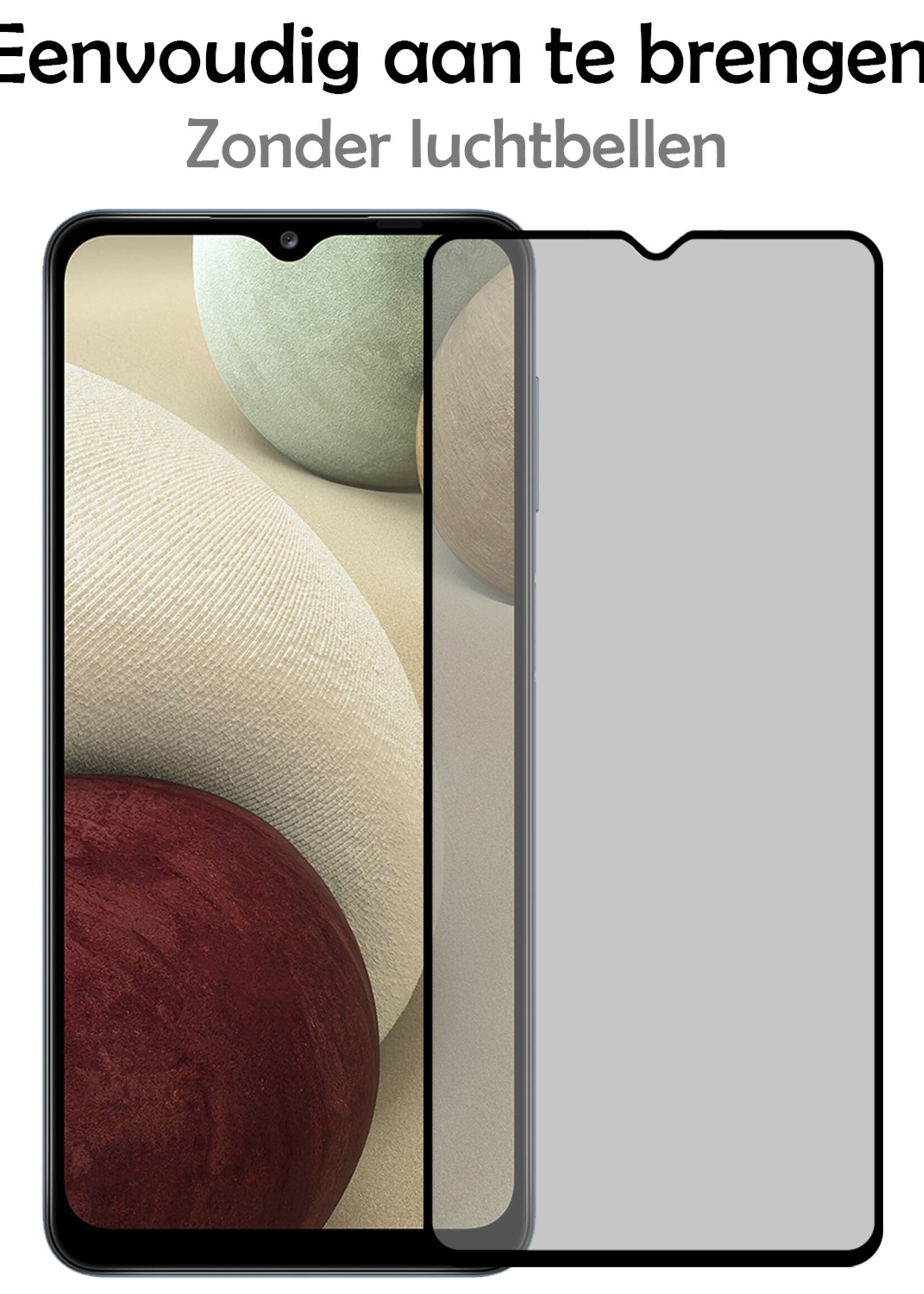 LUQ Screenprotector Geschikt voor Samsung A12 Privacy Screenprotector Bescherm Glas - Privacy Screenprotector Geschikt voor Samsung Galaxy A12 Screenprotector Glas - 3 Stuks