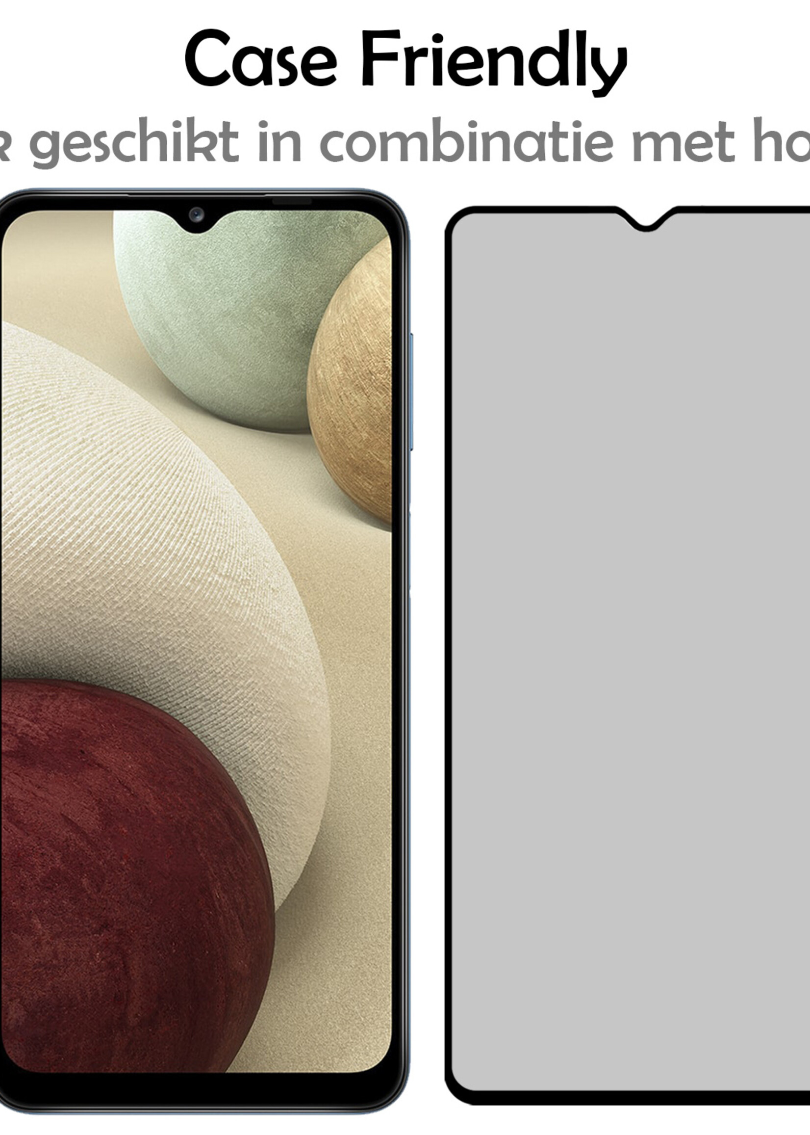LUQ Screenprotector Geschikt voor Samsung A12 Privacy Screenprotector Bescherm Glas - Privacy Screenprotector Geschikt voor Samsung Galaxy A12 Screenprotector Glas - 3 Stuks