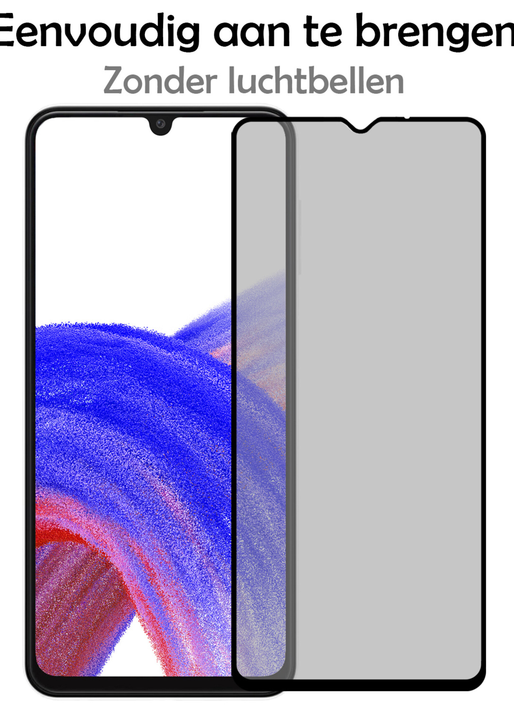 LUQ Screenprotector Geschikt voor Samsung A33 Privacy Screenprotector Bescherm Glas - Privacy Screenprotector Geschikt voor Samsung Galaxy A33 Screenprotector Glas