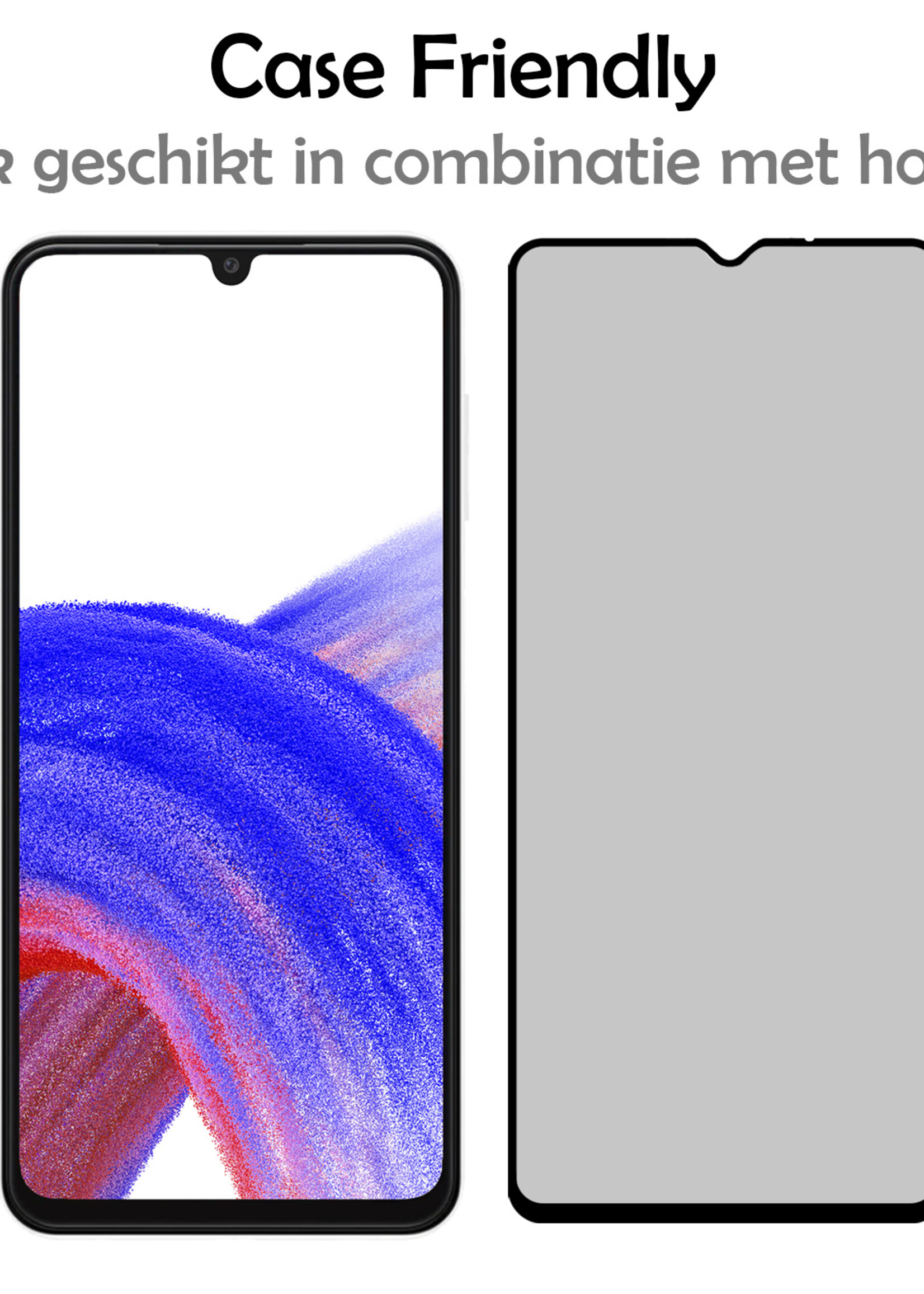 LUQ Screenprotector Geschikt voor Samsung A33 Privacy Screenprotector Bescherm Glas - Privacy Screenprotector Geschikt voor Samsung Galaxy A33 Screenprotector Glas