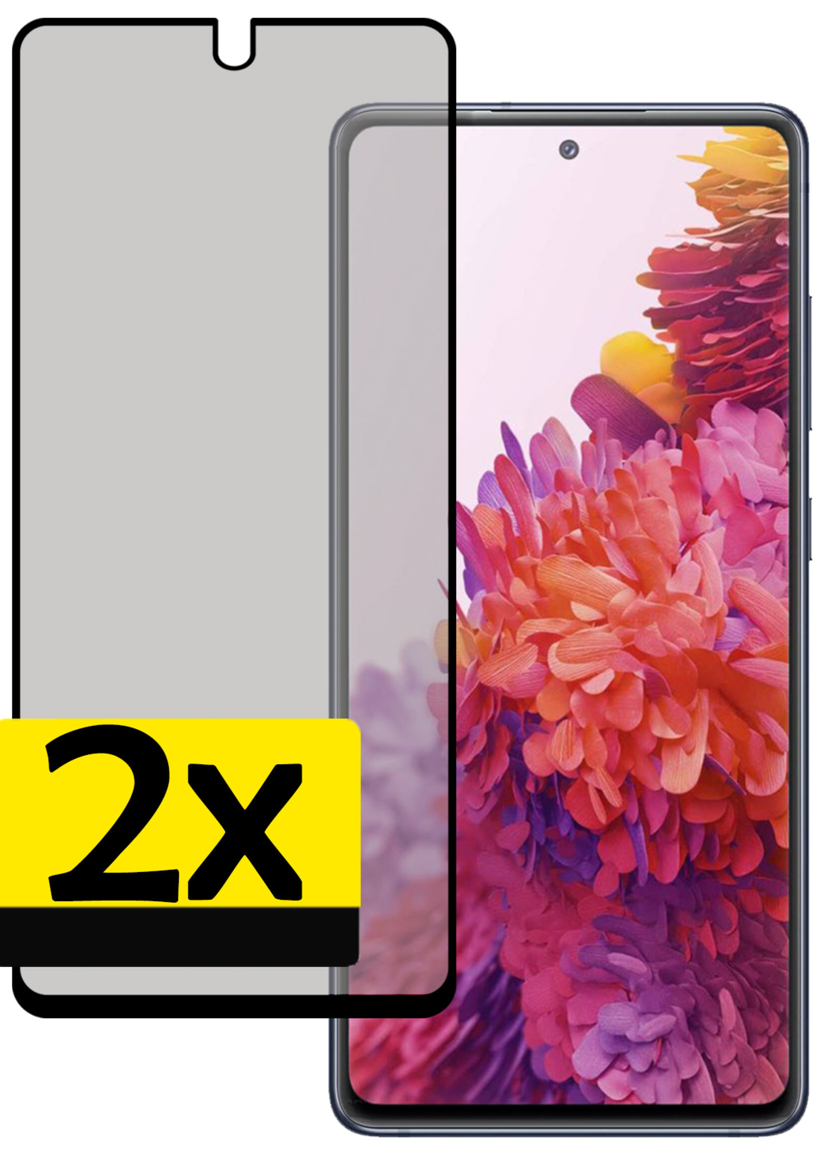 LUQ Screenprotector Geschikt voor Samsung S20 FE Privacy Screenprotector Bescherm Glas - Privacy Screenprotector Geschikt voor Samsung Galaxy S20 FE Screenprotector Glas - 2 Stuks
